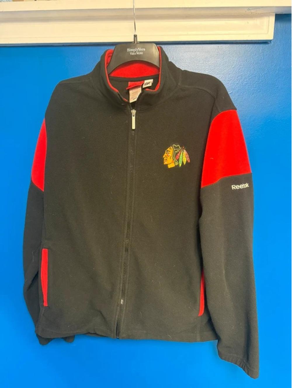 Vintage Reebok Face Off Chicago Blackhawks Full Zip Fleece Jacket Medium
